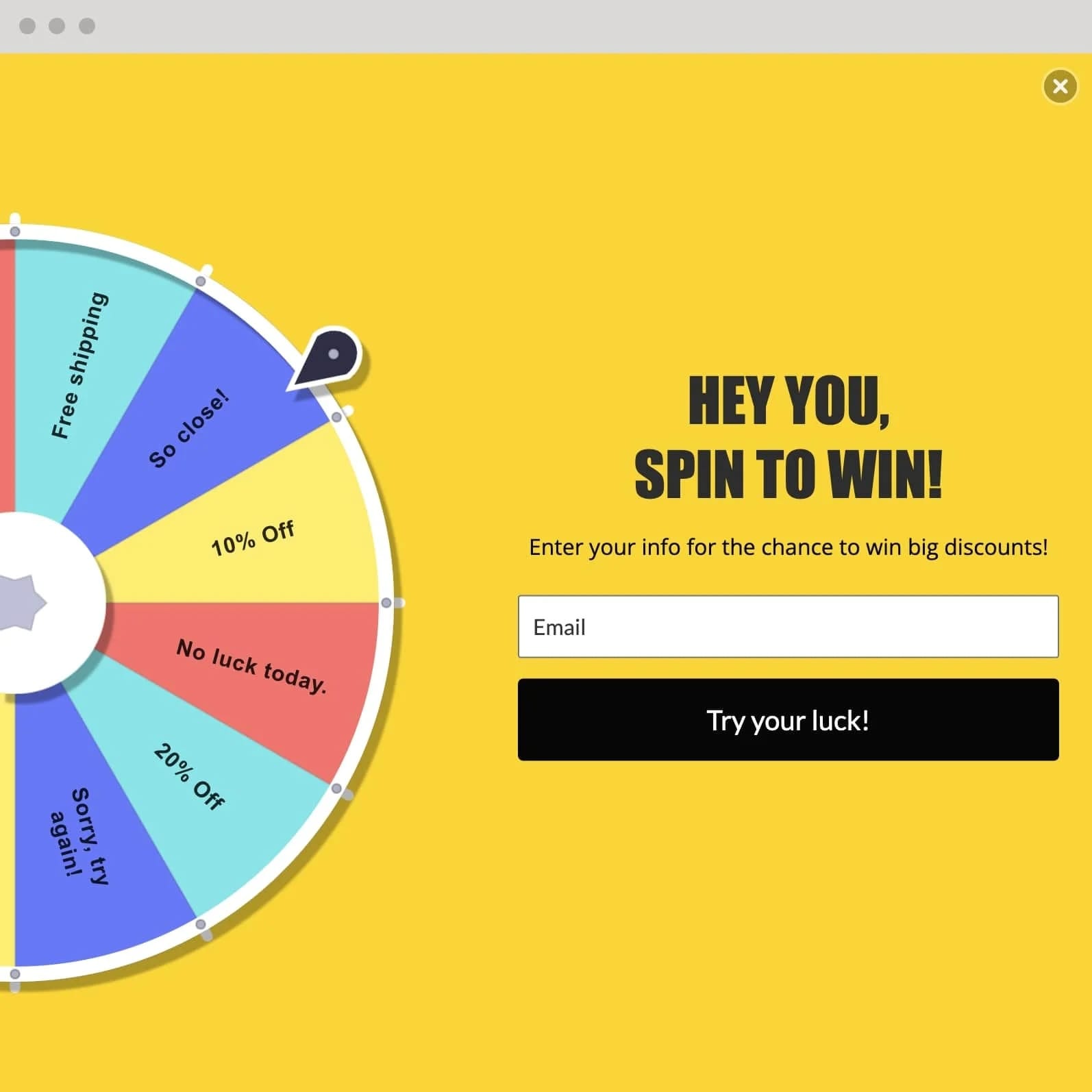 Lead magnet : Spin to Win