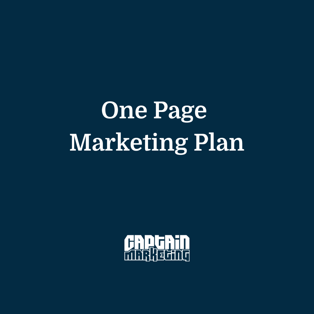 One Page Marketing Plan